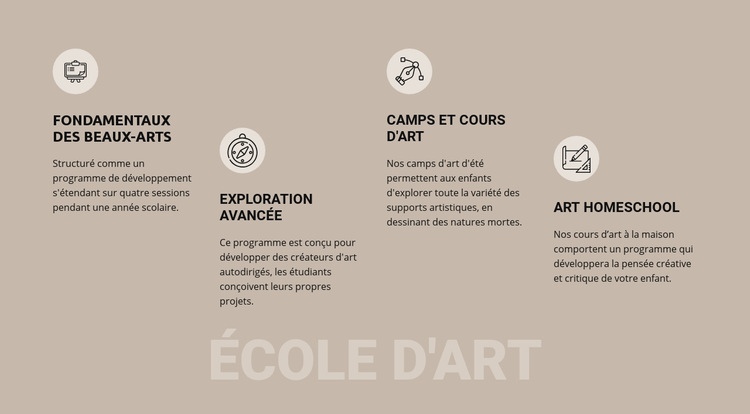 Enseignement de l'école d'art Conception de site Web