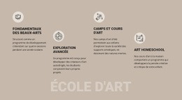 Enseignement De L'École D'Art - Maquette De Site Web Professionnel