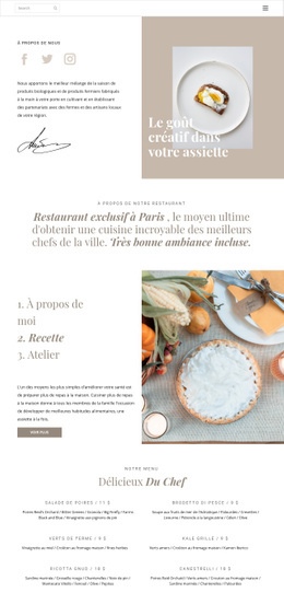 Goût Créatif En Assiette – Page De Destination HTML5