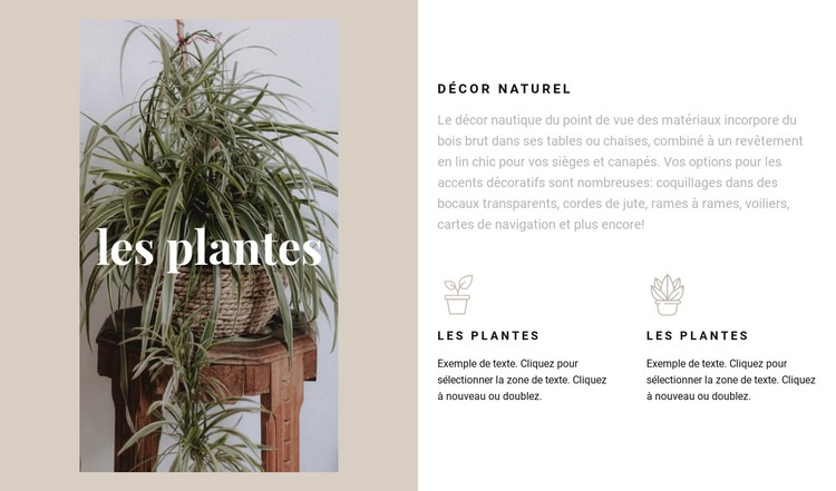 Plantes et détails naturels Page de destination