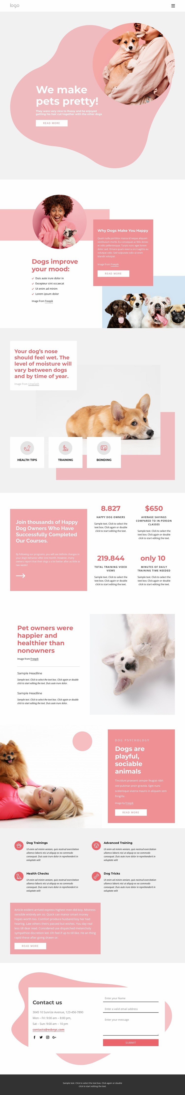 All for your pets Homepage Design