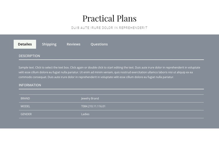 Practical plans Html Code Example