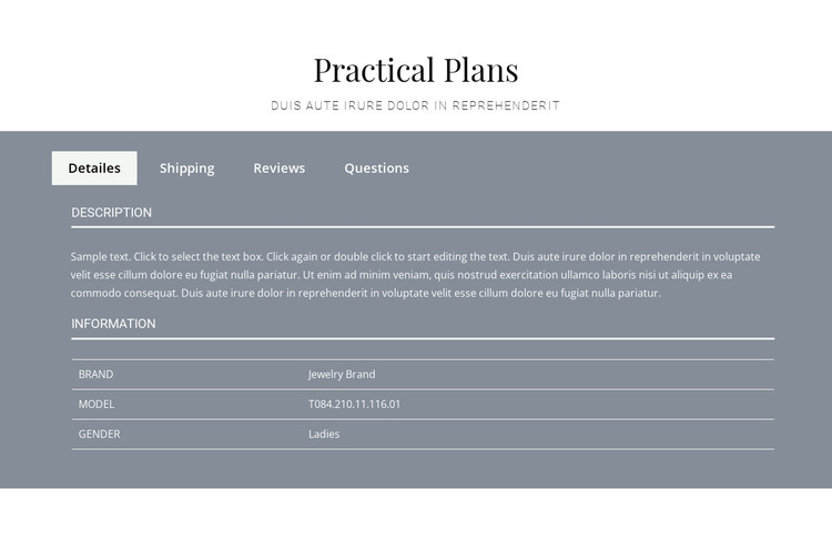 Practical plans HTML Template