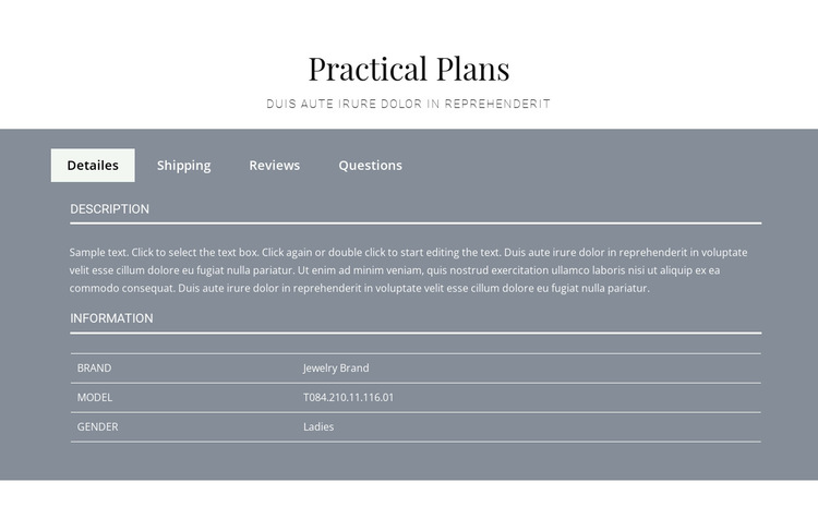 Practical plans HTML5 Template