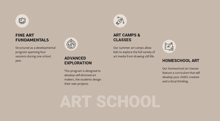 Művészeti iskolai oktatás Html Weboldal készítő