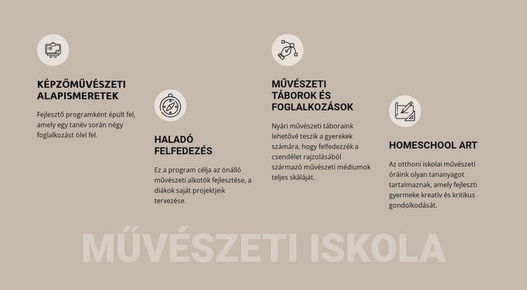 Művészeti iskolai oktatás Weboldal sablon