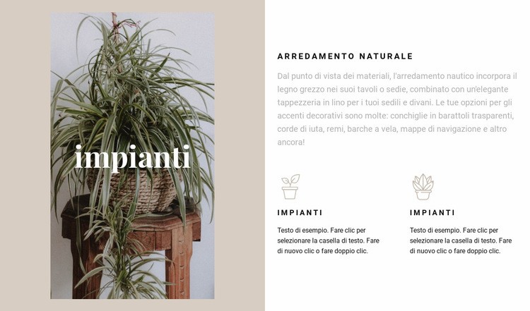 Piante e dettagli naturali Mockup del sito web