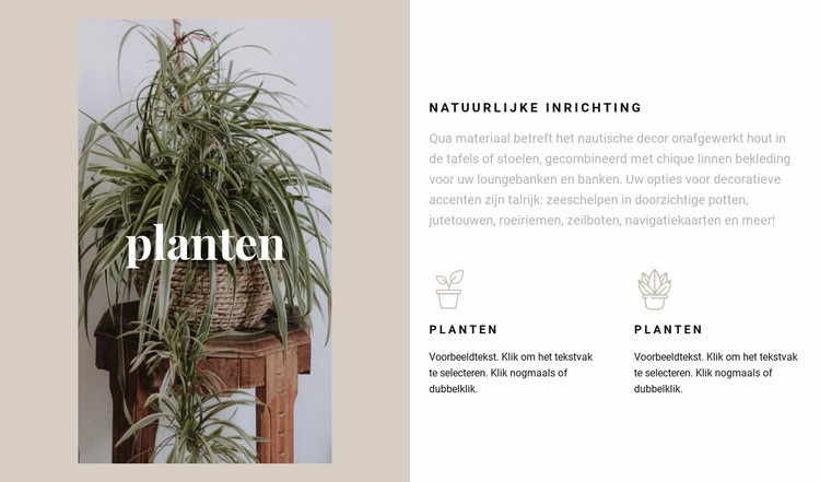 Planten en natuurlijke details HTML-sjabloon