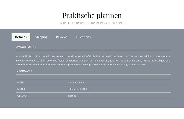 Praktische plannen Joomla-sjabloon