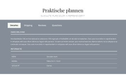 Praktische Plannen Één Paginasjabloon