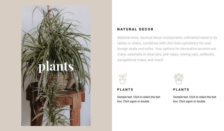 Plants and natural details One Page Template