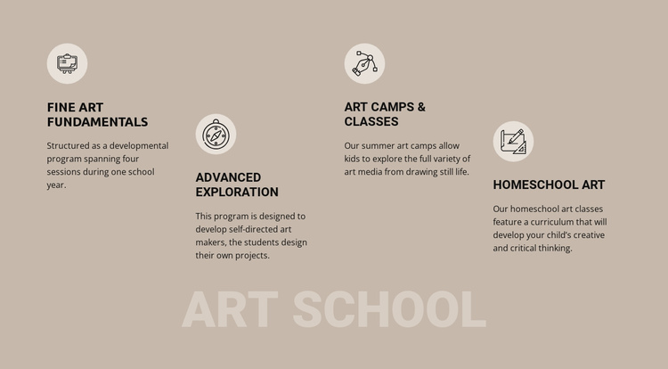 Art school education One Page Template