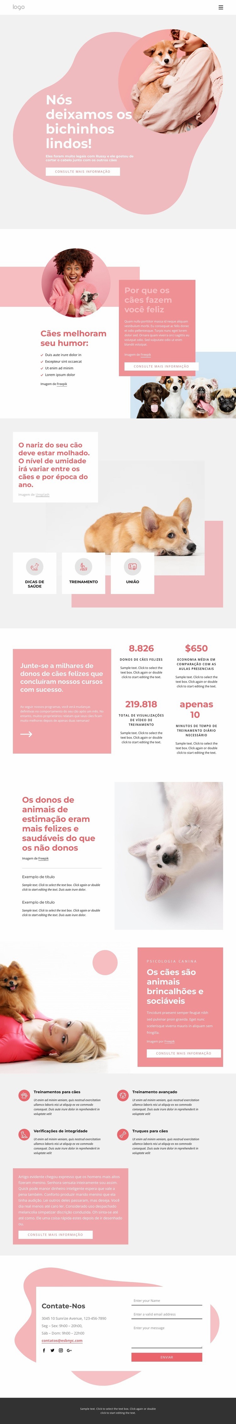 Tudo para seus animais de estimação Design do site