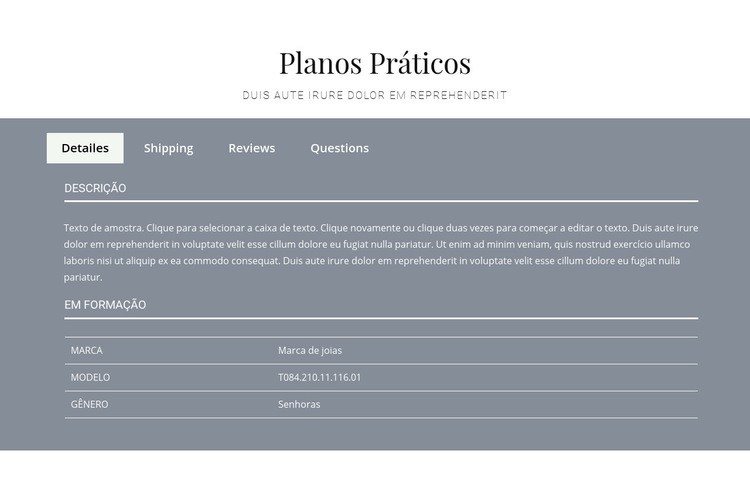 Planos práticos Tema WordPress