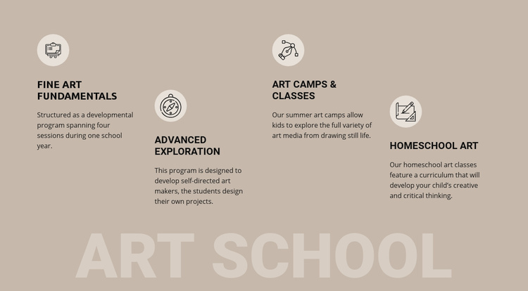 Art school education Squarespace Template Alternative