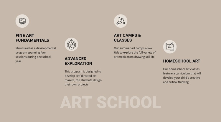 Konstskoleutbildning Html webbplatsbyggare