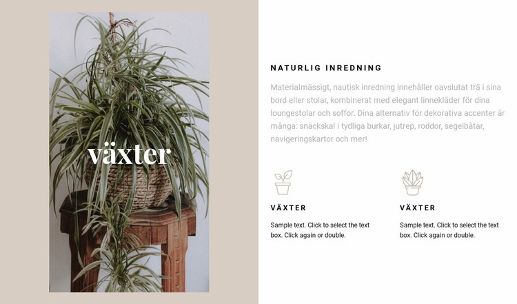 Växter och naturliga detaljer CSS -mall