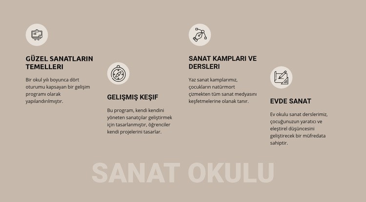 Sanat okulu eğitimi HTML5 Şablonu