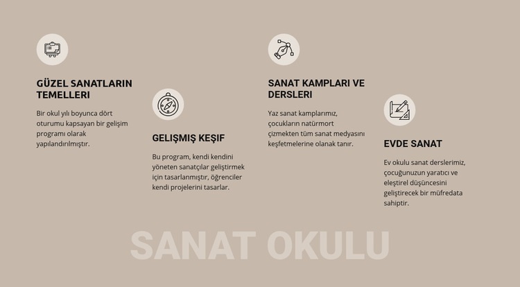 Sanat okulu eğitimi Şablon