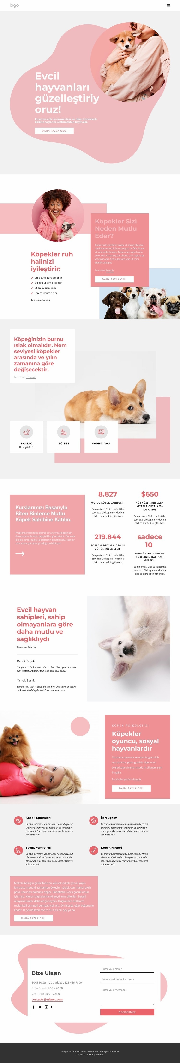 Her şey evcil hayvanlarınız için Web Sitesi Mockup'ı