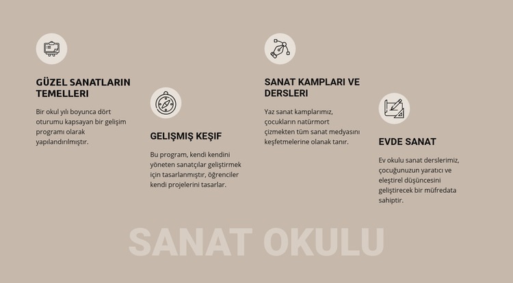 Sanat okulu eğitimi Web sitesi tasarımı