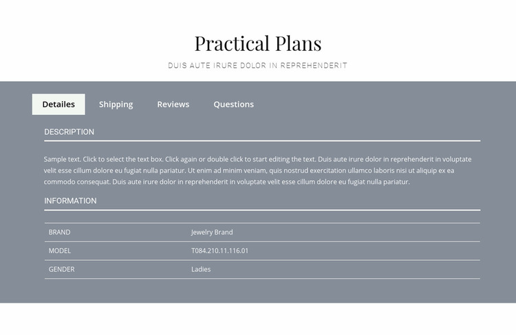 Practical plans Web Page Design