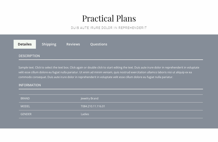 Practical plans Website Builder Templates