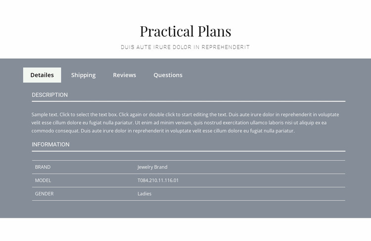 Practical plans Website Mockup