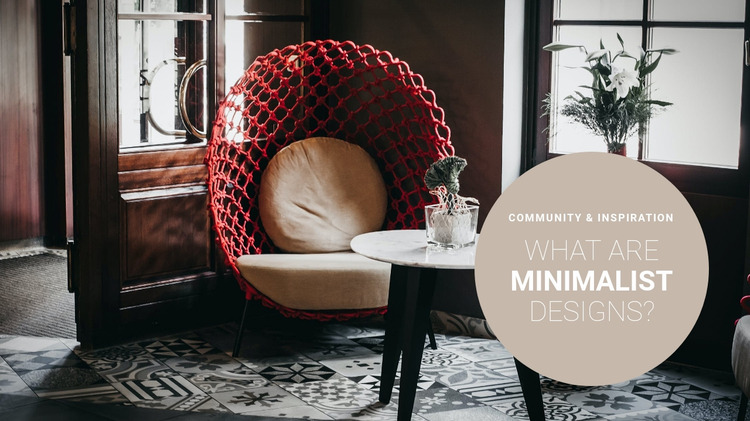 Minimalist interior style Website Mockup