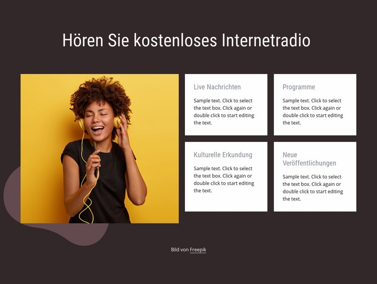 Internetradio Eine Seitenvorlage