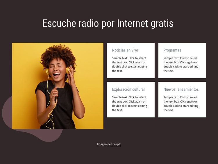 radio Internet Maqueta de sitio web