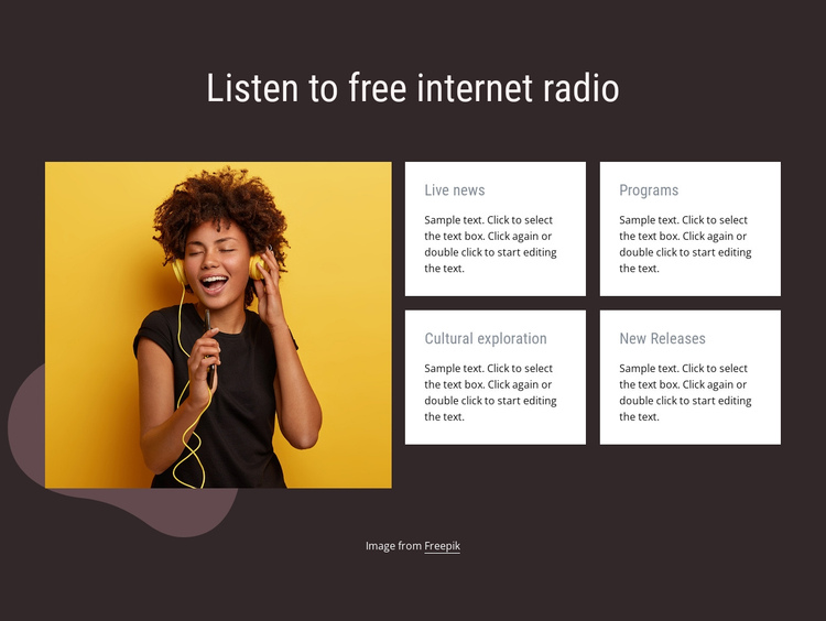 Internet radio One Page Template