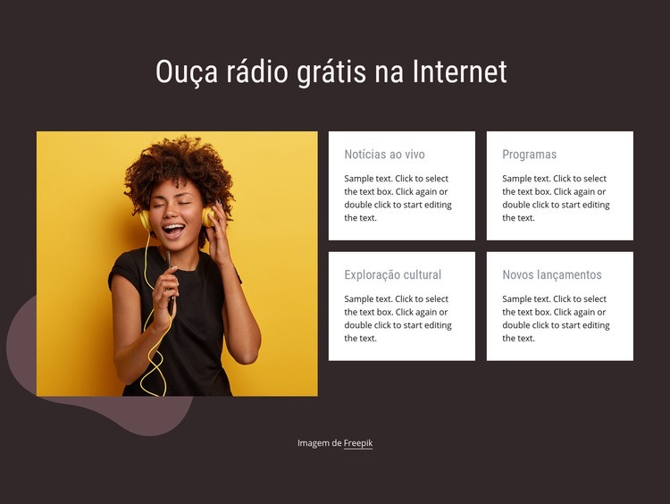 Rádio na internet Design do site