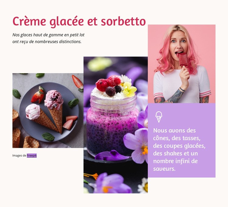 Glace et sorbetto Modèle de site Web