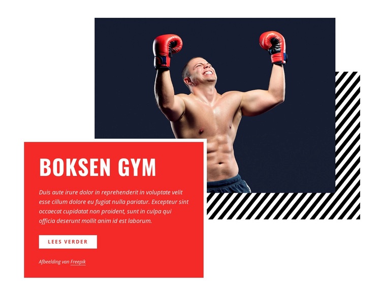 Boksen sportschool Website Builder-sjablonen