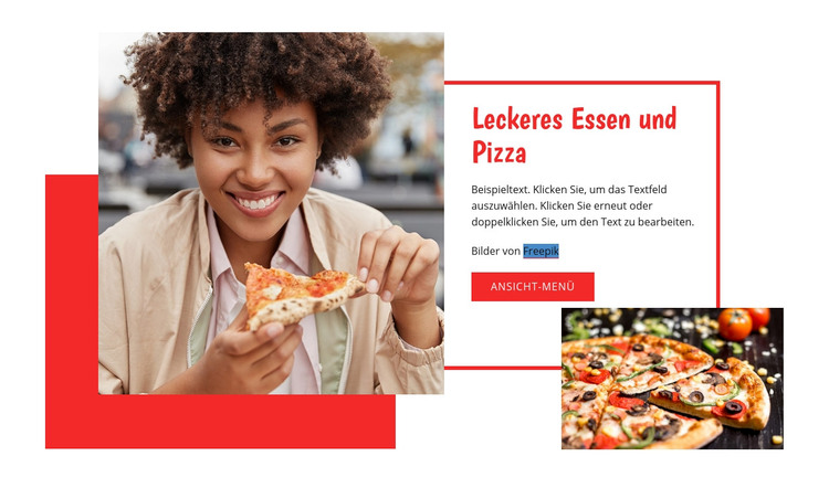 Leckere Pasta und Pizza Website design