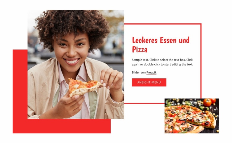 Leckere Pasta und Pizza Website-Modell