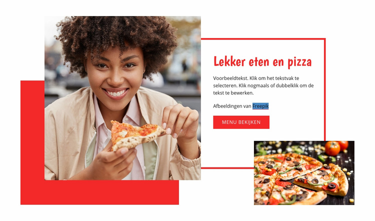Lekkere pasta en pizza Website mockup