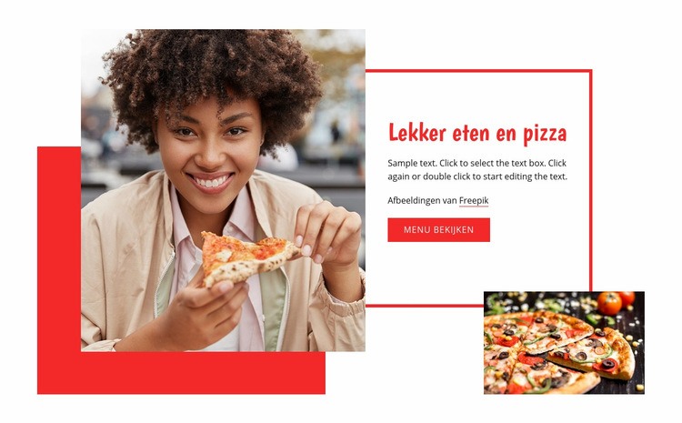 Lekkere pasta en pizza Website ontwerp