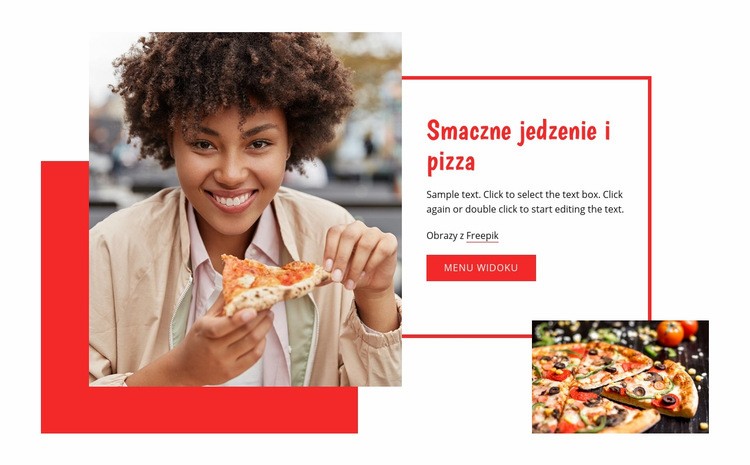 Smaczny makaron i pizza Szablon witryny sieci Web