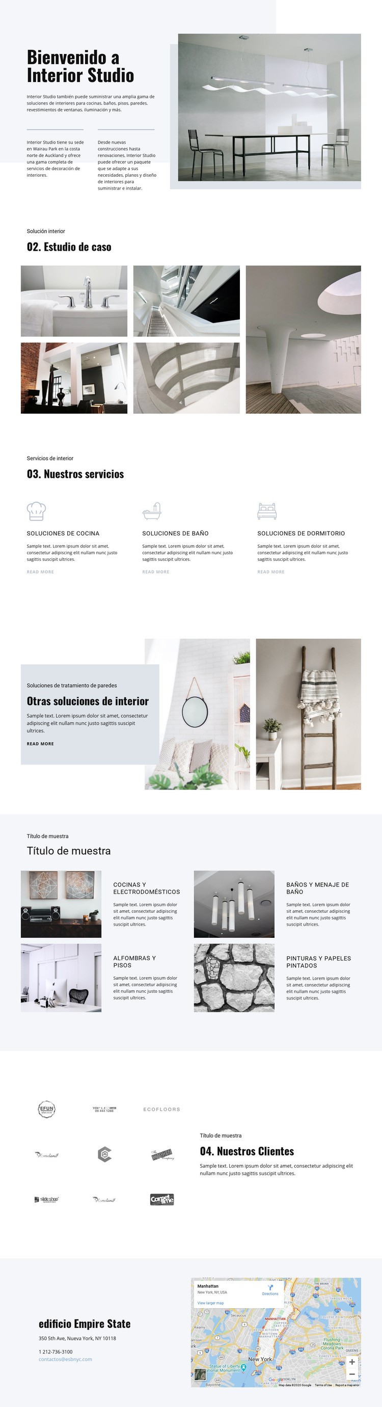 Bienvenido a interior studio Maqueta de sitio web