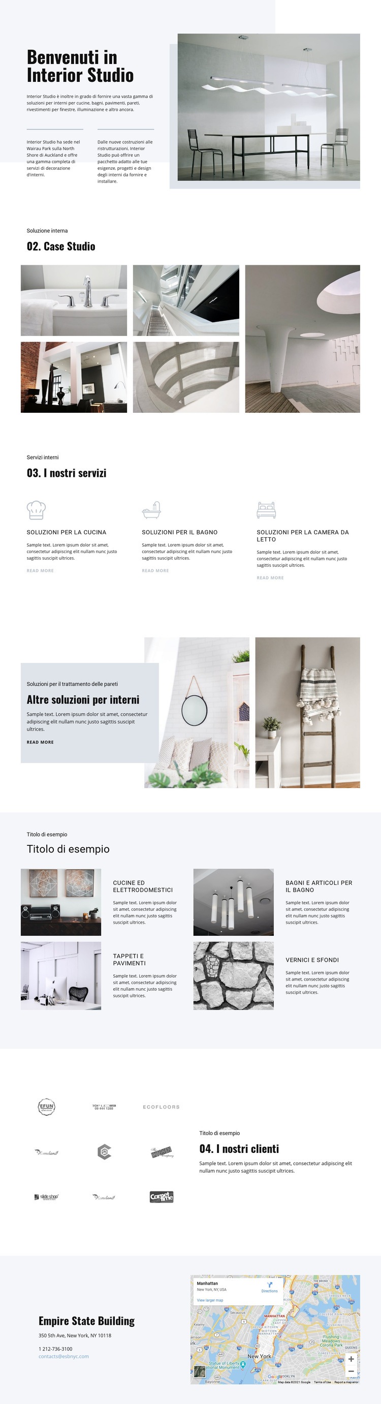 Benvenuti in interior studio Costruttore di siti web HTML