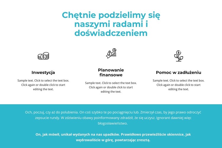 Korzyści i tekst w tle Szablon CSS