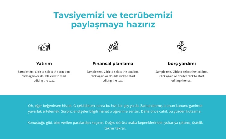 Faydalar ve arka planda metin HTML Şablonu