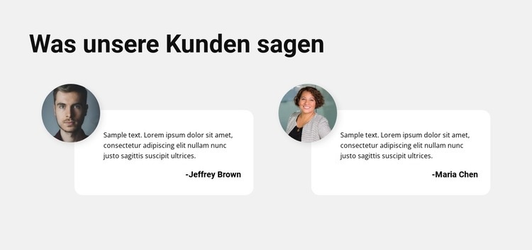 Meinungen von Kunden Website Builder-Vorlagen