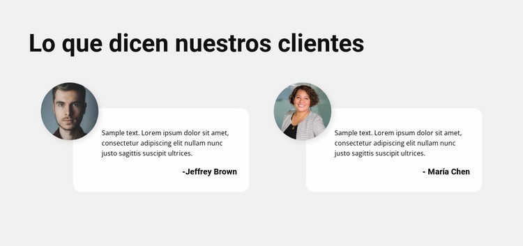 Opiniones de algunos clientes Creador de sitios web HTML