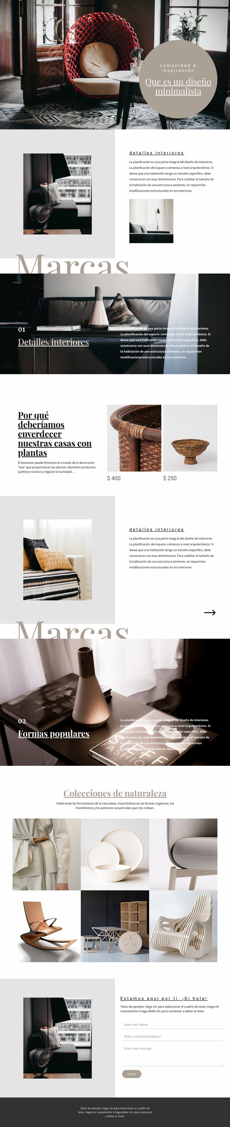 Marcas de interior Plantilla CSS