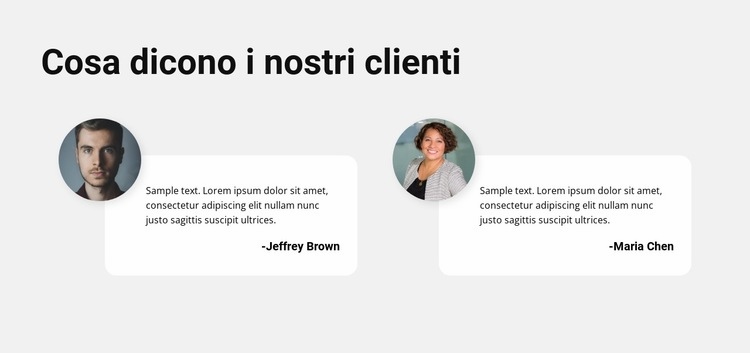 Opinioni di qualsiasi cliente Costruttore di siti web HTML