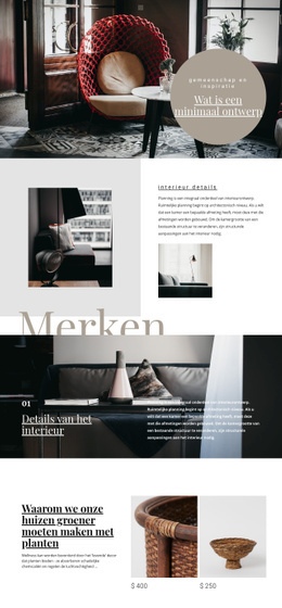 Interieur merken HTML-sjablonen