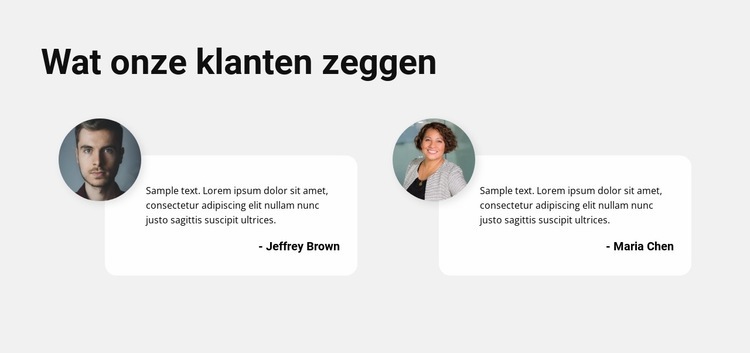 Meningen van eventuele klanten Html Website Builder